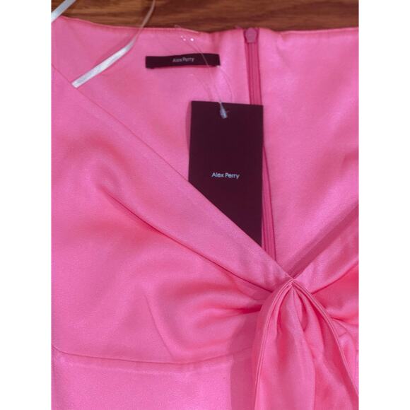 ALEX PERRY Peyton Pink bodycon off-the-shoulder satin-crepe midi dress 10 - Picture 4 of 16